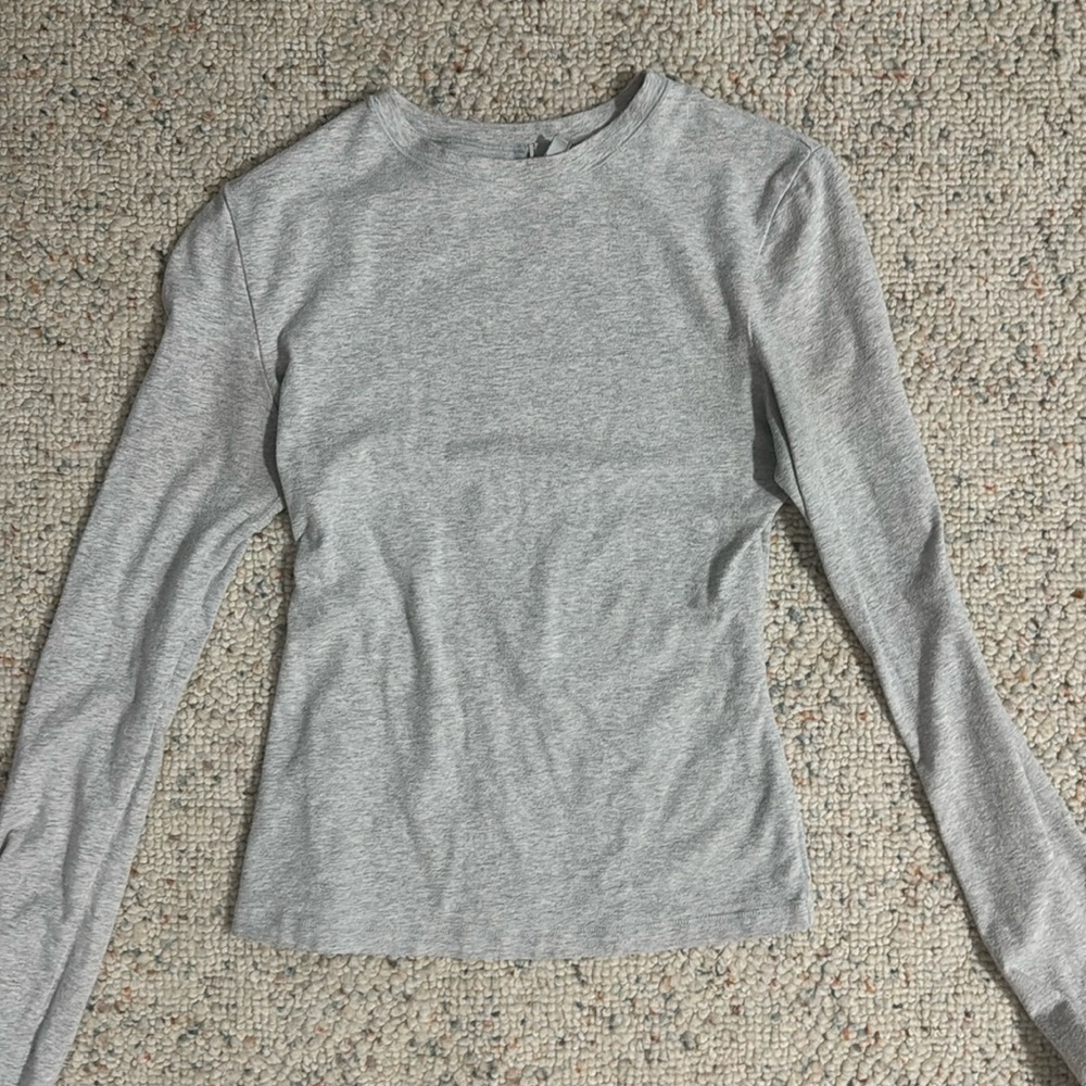 Skims Cotton Jersey Long Sleeve Grey
